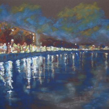 Painting titled "TERR. 18 ou Nuit bl…" by Marc Barn, Original Artwork, Pastel