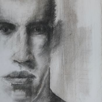 Drawing titled "PORTRAIT 20 ou Comm…" by Marc Barn, Original Artwork, Charcoal