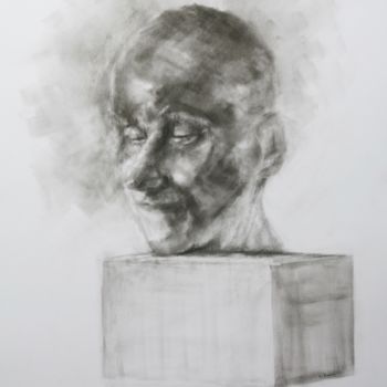 Zeichnungen mit dem Titel "PORTRAIT 27" von Marc Barn, Original-Kunstwerk, Kohle