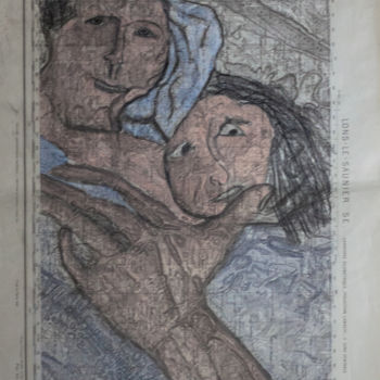 Desenho intitulada "Lons-le-saunier" por Marc Bergeron, Obras de arte originais