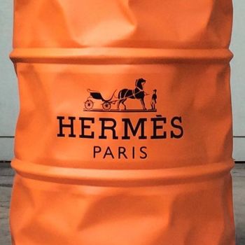 "Baril Hermès" başlıklı Heykel Marc Boffin tarafından, Orijinal sanat, Alüminyum