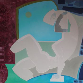 Ζωγραφική με τίτλο "Extasia" από Marc Bulyss, Αυθεντικά έργα τέχνης, Λάδι Τοποθετήθηκε στο Ξύλινο φορείο σκελετό