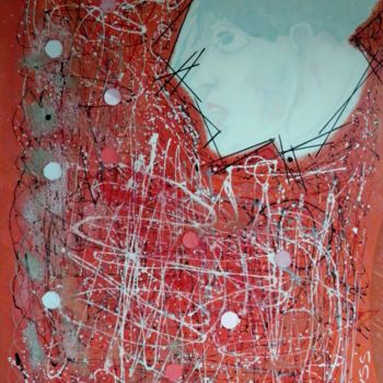 Peinture intitulée "Red Storm" par Marc Bulyss, Œuvre d'art originale, Huile Monté sur Châssis en bois