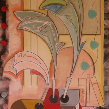 Drawing titled "Ouranos (Plumes d'O…" by Marc Bulyss, Original Artwork, Pastel