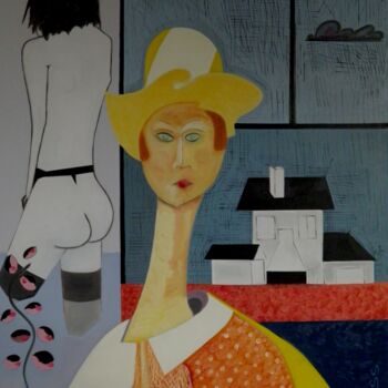 绘画 标题为“Angie” 由Marc Bulyss, 原创艺术品, 油 安装在木质担架架上