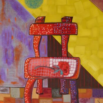 Peinture intitulée "Baldwin James Chair" par Marc Bulyss, Œuvre d'art originale, Huile Monté sur Châssis en bois