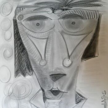 Drawing titled "Chérokee" by Marc Bulyss, Original Artwork, Pastel