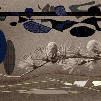 Arts numériques intitulée "Grey Plant Leaves" par Marc Bulyss, Œuvre d'art originale, Peinture numérique