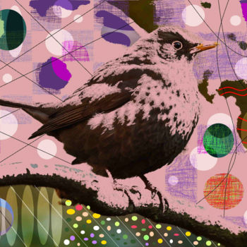 Digital Arts titled "Messenger  Bird" by Marc Bulyss, Original Artwork, Digital Painting