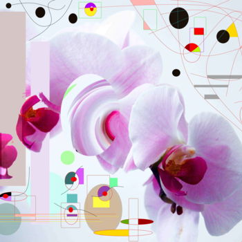 Digital Arts titled "Orchidée de Natalia" by Marc Bulyss, Original Artwork, Digital Painting