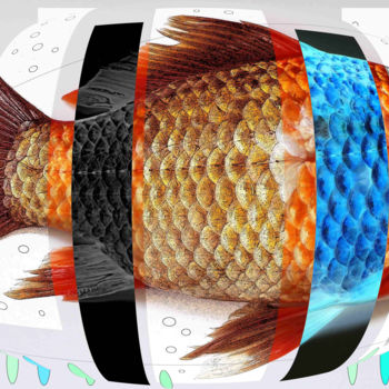 Arts numériques intitulée "Red Fisch" par Marc Bulyss, Œuvre d'art originale, Peinture numérique