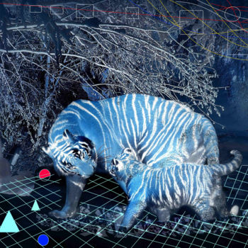 Digitale Kunst mit dem Titel "Sibéria Tiger" von Marc Bulyss, Original-Kunstwerk, Digitale Malerei