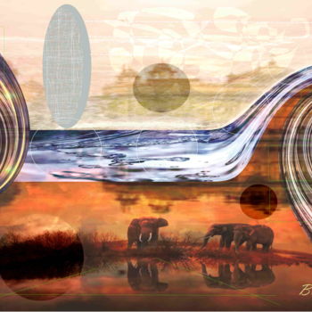 Arts numériques intitulée "Ganesh The Sacred E…" par Marc Bulyss, Œuvre d'art originale, Peinture numérique