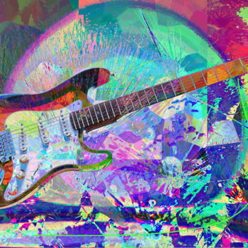 Digitale Kunst mit dem Titel "Guitar Play" von Marc Bulyss, Original-Kunstwerk, Digitale Malerei