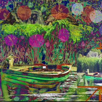 Arts numériques intitulée "Monet Giverny" par Marc Bulyss, Œuvre d'art originale, Peinture numérique