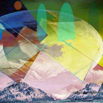 Digitale Kunst mit dem Titel "Piramides in Alaska" von Marc Bulyss, Original-Kunstwerk, Digitale Malerei