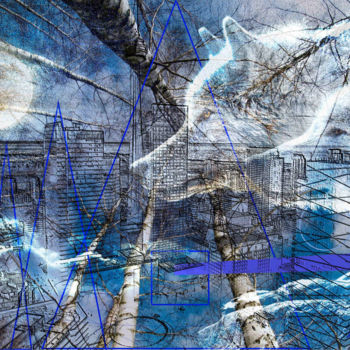 Arts numériques intitulée "Wolves in the City" par Marc Bulyss, Œuvre d'art originale, Peinture numérique