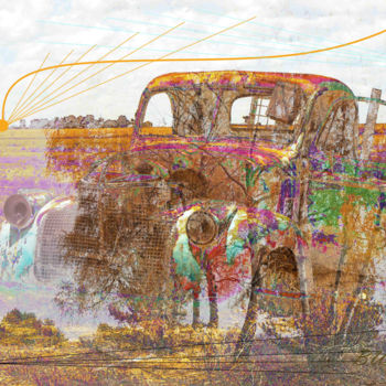 Arts numériques intitulée "A Car like Sisley S…" par Marc Bulyss, Œuvre d'art originale, Peinture numérique