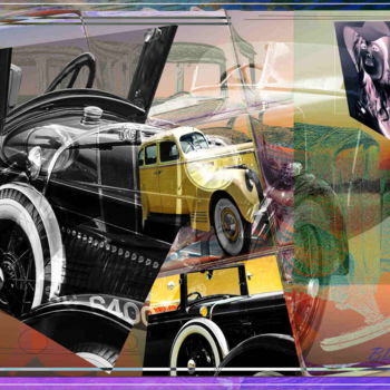 Artes digitais intitulada "Automobile Packard" por Marc Bulyss, Obras de arte originais, Pintura digital