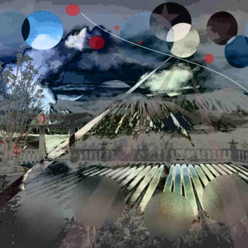 Arts numériques intitulée "Chinese Ice Sun" par Marc Bulyss, Œuvre d'art originale, Peinture numérique