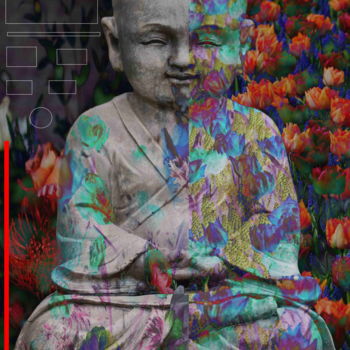 Grafika cyfrowa / sztuka generowana cyfrowo zatytułowany „Little Buddha” autorstwa Marc Bulyss, Oryginalna praca, Malarstwo…