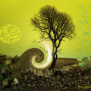 Digitale Kunst mit dem Titel "Angelus Sun" von Marc Bulyss, Original-Kunstwerk, Digitale Malerei