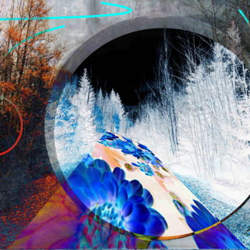 Digitale Kunst mit dem Titel "Fours Saisons" von Marc Bulyss, Original-Kunstwerk, Digitale Malerei