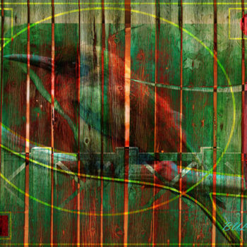 Digitale Kunst getiteld "Happiness Bird" door Marc Bulyss, Origineel Kunstwerk, Digitaal Schilderwerk