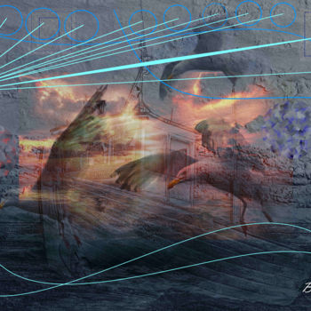 Arts numériques intitulée "Ship - Plymouth Isl…" par Marc Bulyss, Œuvre d'art originale, Peinture numérique