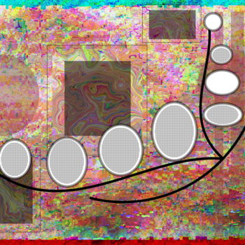 Digital Arts titled "Abstract Line" by Marc Bulyss, Original Artwork, Digital Painting