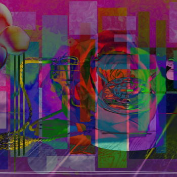 Digital Arts titled "Online Téléphone" by Marc Bulyss, Original Artwork, Digital Painting