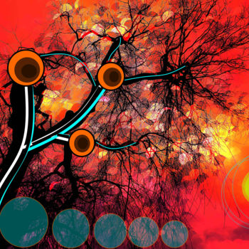 Digital Arts titled "Steel Tree" by Marc Bulyss, Original Artwork, Digital Painting