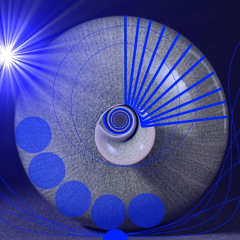 Digital Arts titled "The Klein Blue Eye" by Marc Bulyss, Original Artwork, Digital Painting