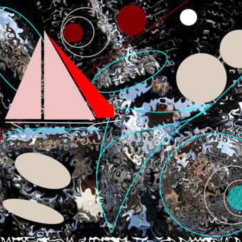Digital Arts με τίτλο "The red Sail" από Marc Bulyss, Αυθεντικά έργα τέχνης, Ψηφιακή ζωγραφική