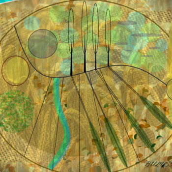 Digital Arts titled "Wheat Fields" by Marc Bulyss, Original Artwork, Digital Painting