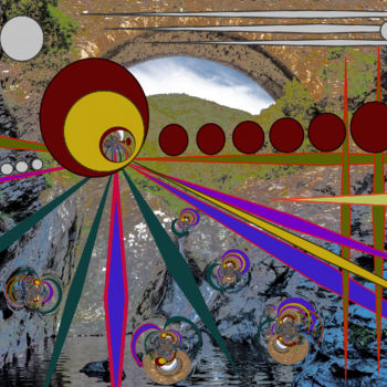 Arts numériques intitulée "A Bridge in Ardèche" par Marc Bulyss, Œuvre d'art originale, Peinture numérique