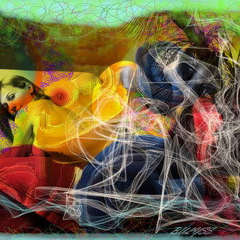 Digital Arts titled "Erotique smoke" by Marc Bulyss, Original Artwork, Digital Painting