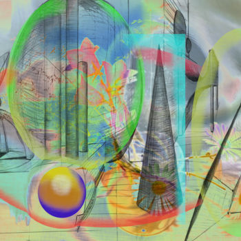 数字艺术 标题为“Geometric science” 由Marc Bulyss, 原创艺术品, 数字油画