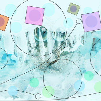 Digitale Kunst getiteld "Ice River" door Marc Bulyss, Origineel Kunstwerk, Digitaal Schilderwerk