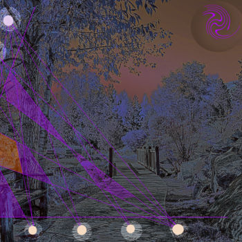 Arts numériques intitulée "Purple October" par Marc Bulyss, Œuvre d'art originale, Peinture numérique