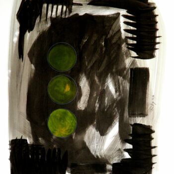Zeichnungen mit dem Titel "Three Sideral Points" von Marc Bulyss, Original-Kunstwerk, Tinte