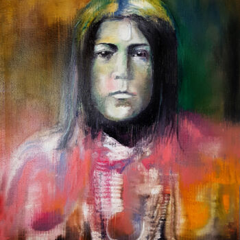 Peinture intitulée "Apache Nalin" par Marc Carniel, Œuvre d'art originale, Huile