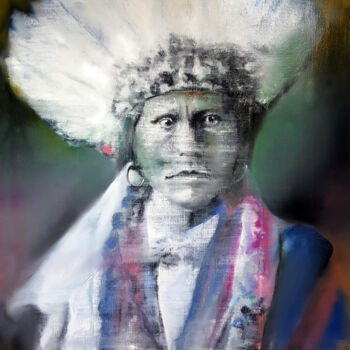 Pintura titulada "Chief Garfield" por Marc Carniel, Obra de arte original, Oleo