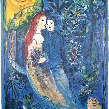 Schilderij getiteld "MARC CHAGALL - The…" door Marc Chagall, Origineel Kunstwerk, Olie
