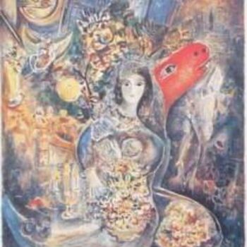 Schilderij getiteld "MARC CHAGALL - Bell…" door Marc Chagall, Origineel Kunstwerk, Olie