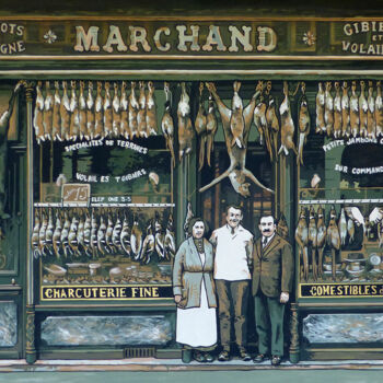 Картина под названием "Chez Marchand" - Marc Coutureau, Подлинное произведение искусства, Акрил Установлен на Деревянная пан…