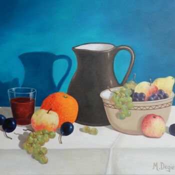 Painting titled "Fruits" by Marc Degieux, Original Artwork, Oil