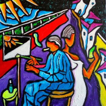 Painting titled "Pintando." by Marc Felix, Original Artwork, Acrylic