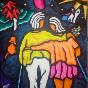 Painting titled "Balade." by Marc Felix, Original Artwork, Acrylic