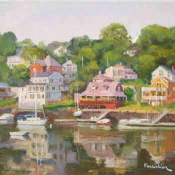 Painting titled "Annisquam, Massachu…" by Marc Forestier, Original Artwork, Oil Mounted on Wood Stretcher frame